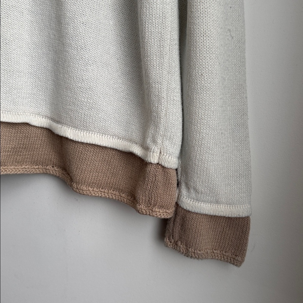 Elegant Floral Embroidered Cardigan - Cream and Brown - Picture 7 of 7
